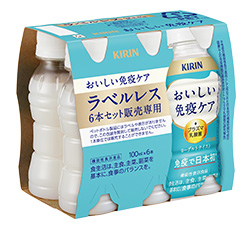 「キリン おいしい免疫ケア」100ml・ペットボトル6本パック（ラベルレス） 商品画像